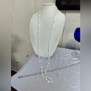 Vintage white metal Vendome disc necklace